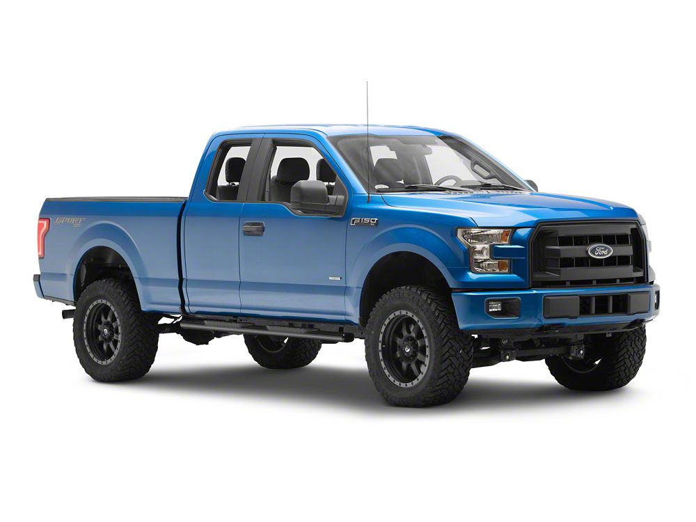 Barricade E-Series 5-Inch Straight End Side Step Bars; Black (15-25 F-150 SuperCab)