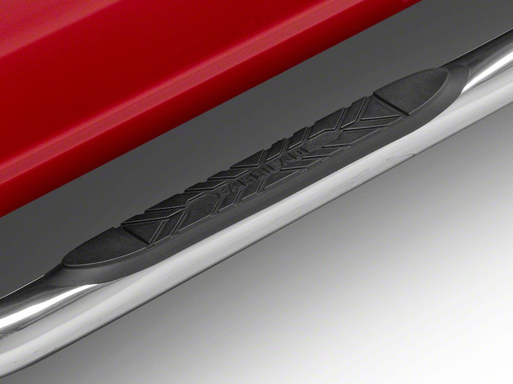 Barricade E-Series 3-Inch Side Step Bars with 90 Degree Bent Ends; Stainless Steel (15-25 F-150 SuperCrew)