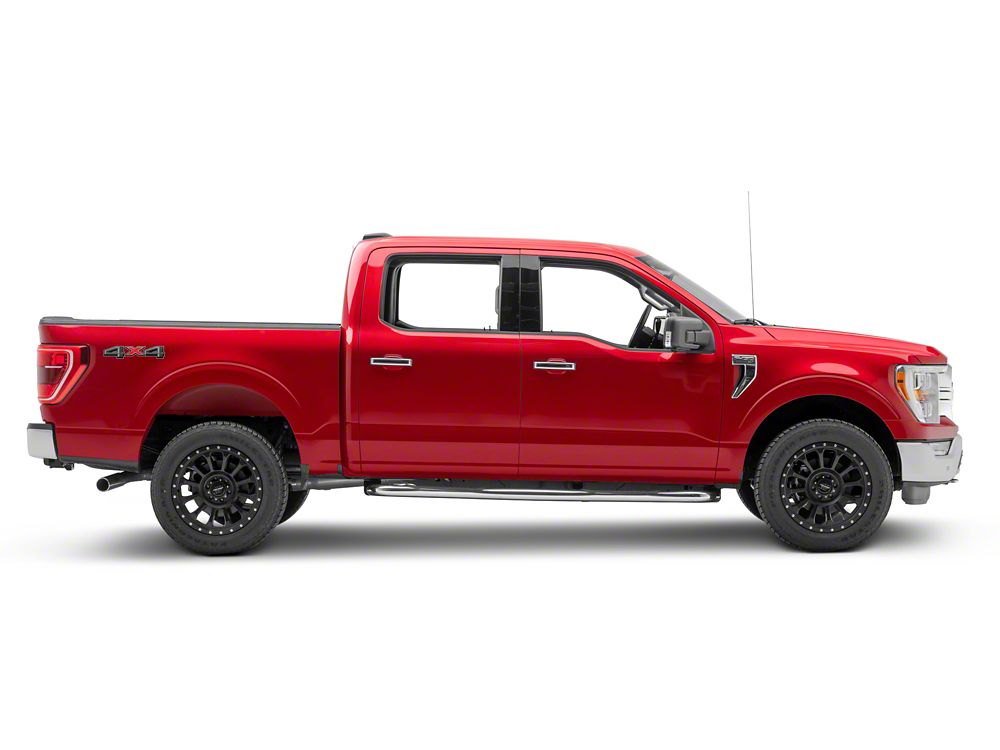 Barricade E-Series 3-Inch Side Step Bars with 90 Degree Bent Ends; Stainless Steel (15-25 F-150 SuperCrew)