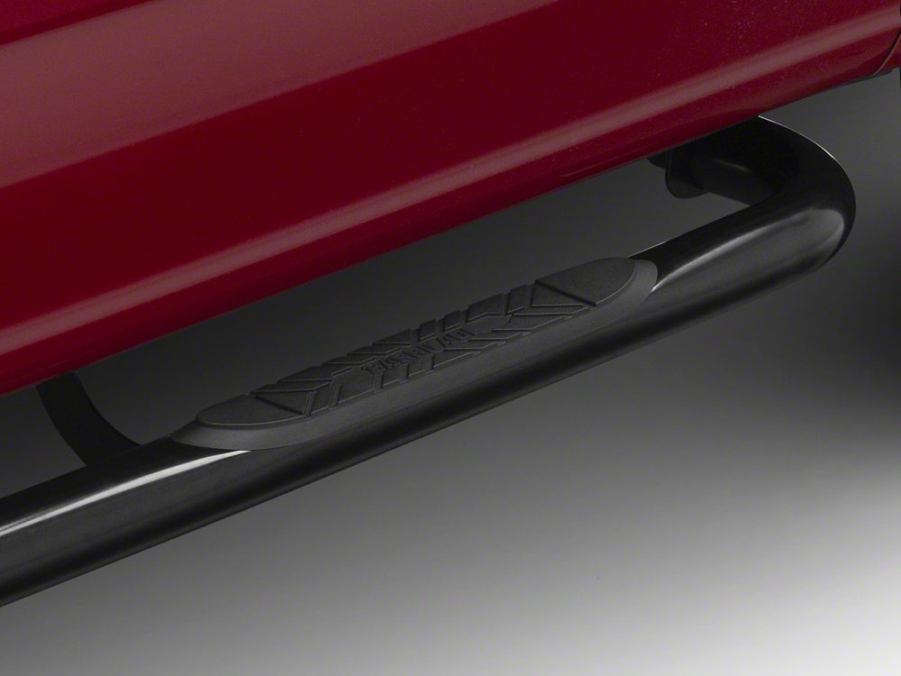 Barricade E-Series 3-Inch Side Step Bars with 90 Degree Bent Ends; Black (15-25 F-150 SuperCrew)