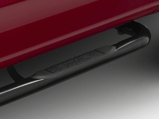 Barricade E-Series 3-Inch Side Step Bars with 90 Degree Bent Ends; Black (15-25 F-150 SuperCrew)