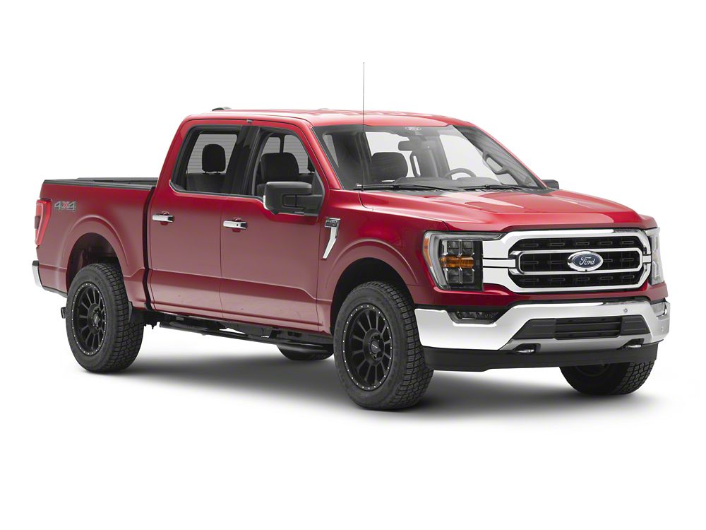 Barricade E-Series 3-Inch Side Step Bars with 90 Degree Bent Ends; Black (15-25 F-150 SuperCrew)
