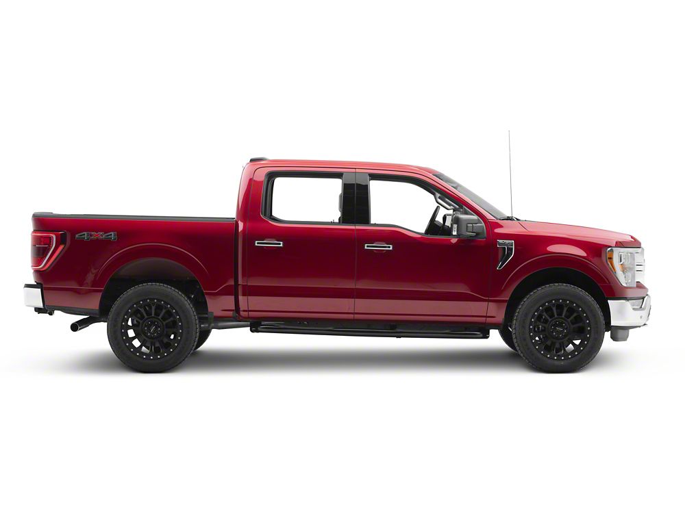 Barricade E-Series 3-Inch Side Step Bars with 90 Degree Bent Ends; Black (15-25 F-150 SuperCrew)