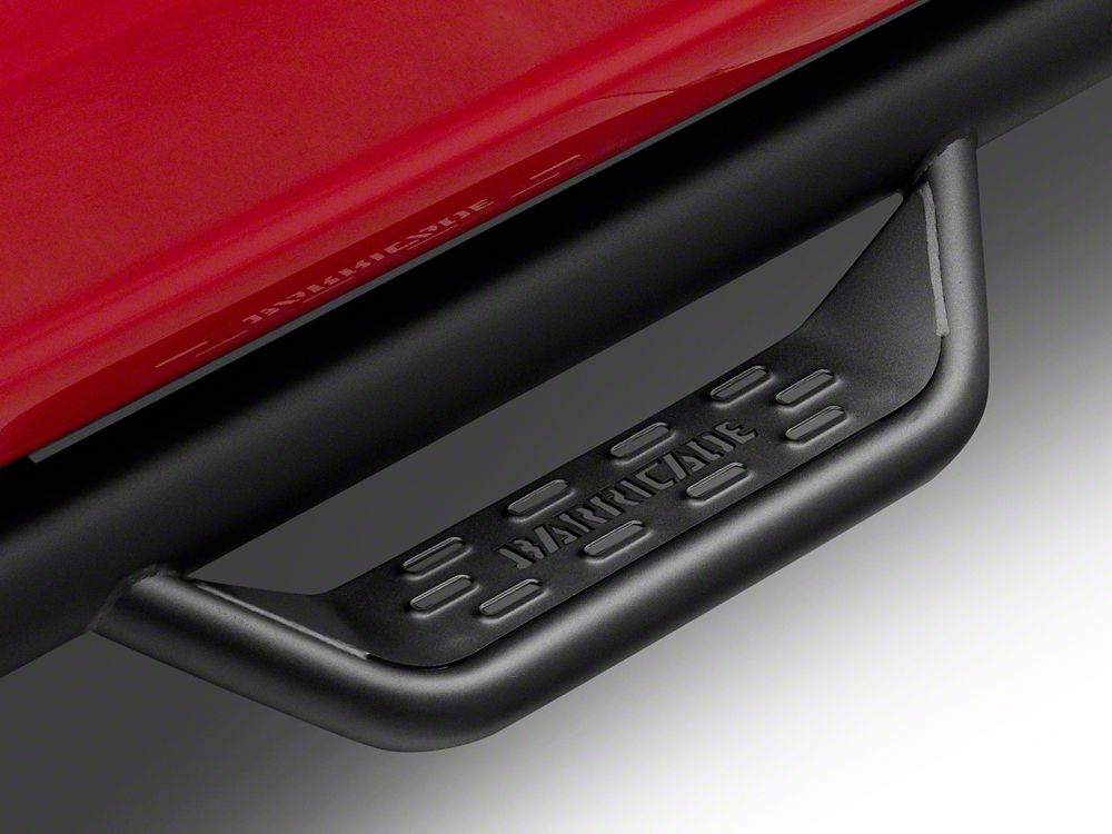 Barricade Tubular Drop Steps; Fine Textured Black Finish (15-25 F-150 SuperCrew)