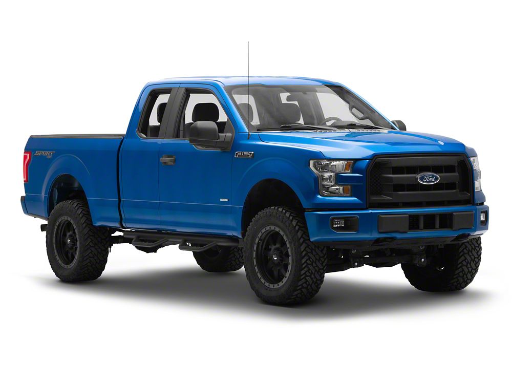 Barricade Tubular Drop Steps; Fine Textured Black Finish (15-25 F-150 SuperCab)