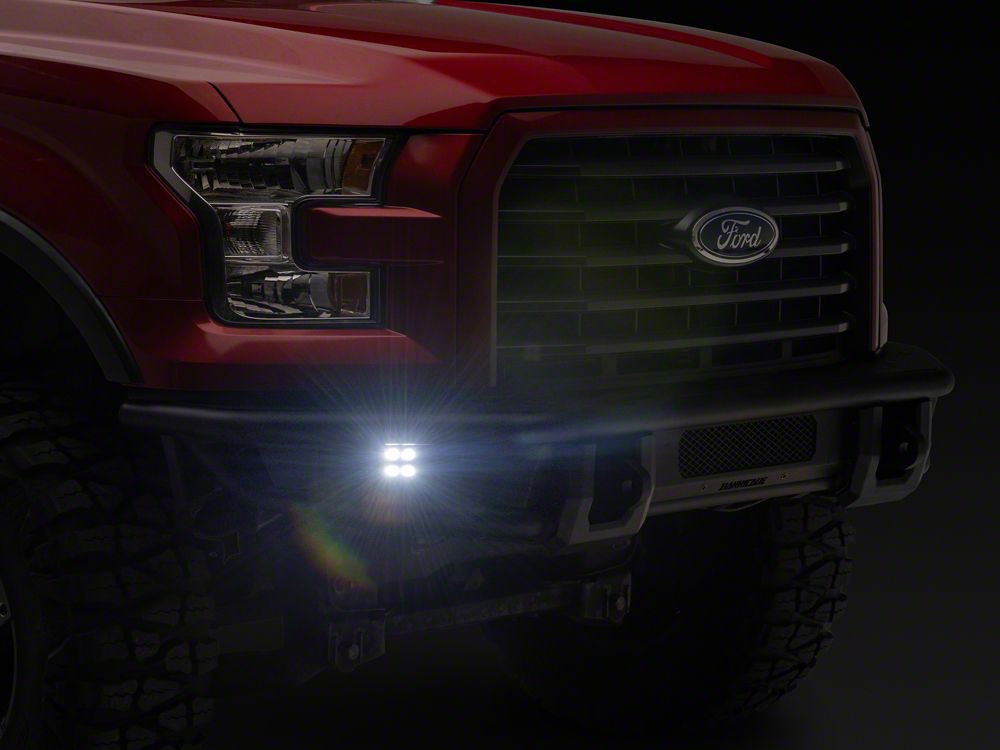 Barricade HD4 Tubular Front Bumper with LED Fog Lights (15-17 F-150, Excluding Raptor)