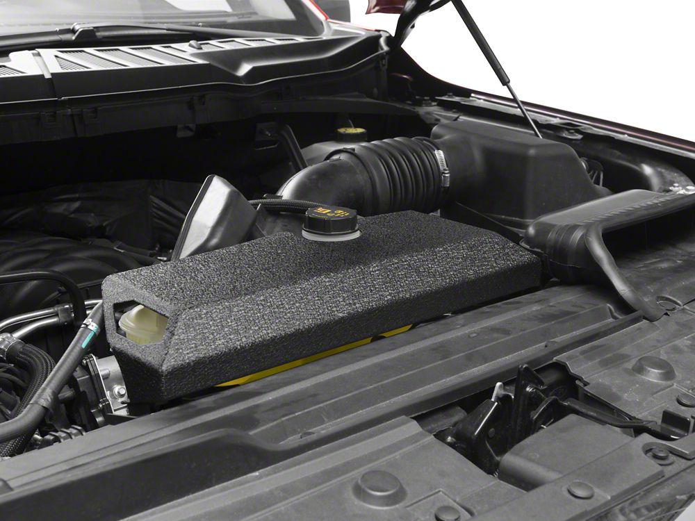 Barricade Coolant Overflow Cover; Textured Black (15-25 F-150)