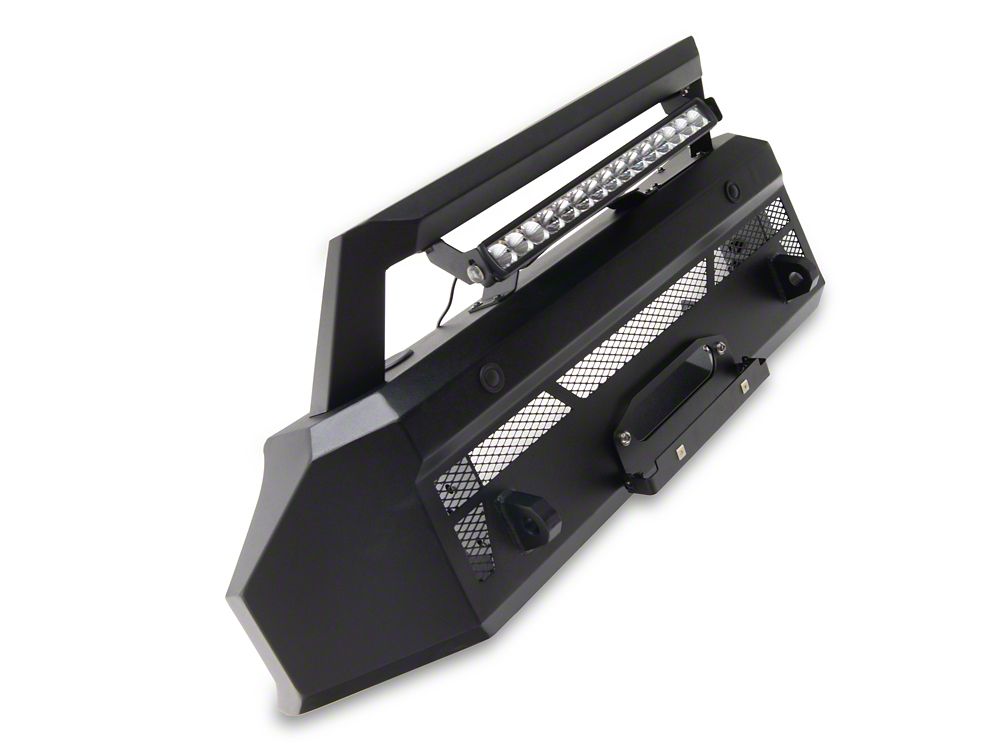 Barricade HD Stubby Front Bumper with Winch Mount and 20-Inch Single Row LED Light Bar (21-23 F-150, Excluding Raptor)