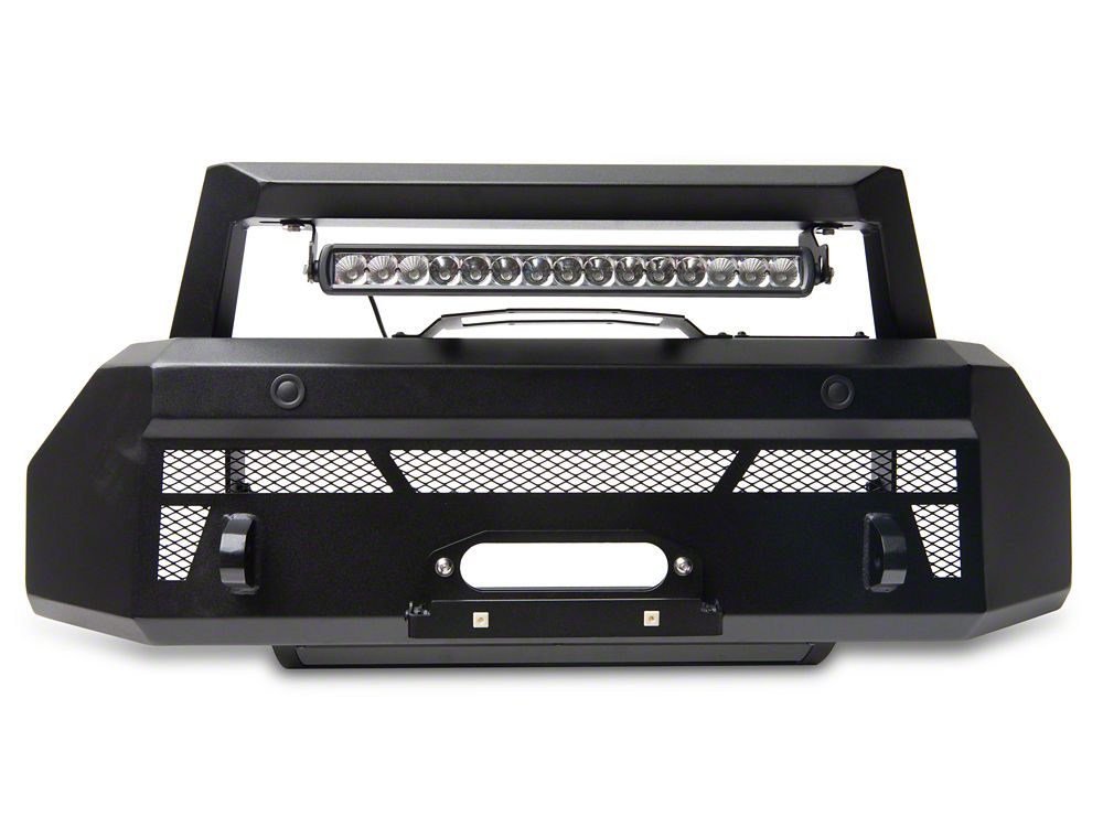 Barricade HD Stubby Front Bumper with Winch Mount and 20-Inch Single Row LED Light Bar (21-23 F-150, Excluding Raptor)
