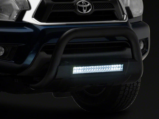Barricade 3.50-Inch Bull Bar with Skid Plate and 20-Inch Dual Row LED Light Bar; Black (05-15 Tacoma)