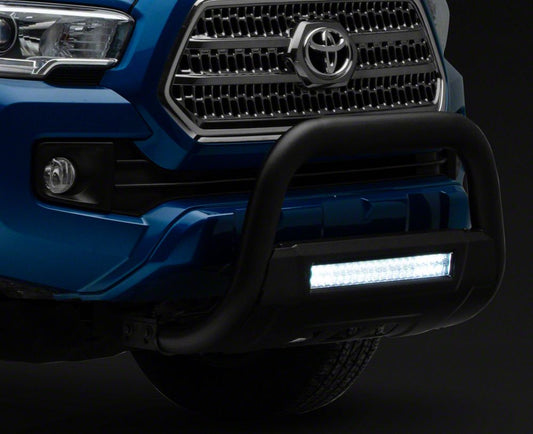 Barricade 3.50-Inch Bull Bar with Skid Plate and 20-Inch Dual Row LED Light Bar; Black (16-23 Tacoma)