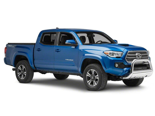 Barricade 3.50-Inch Oval Bull Bar with Skid Plate; Stainless Steel (16-23 Tacoma)