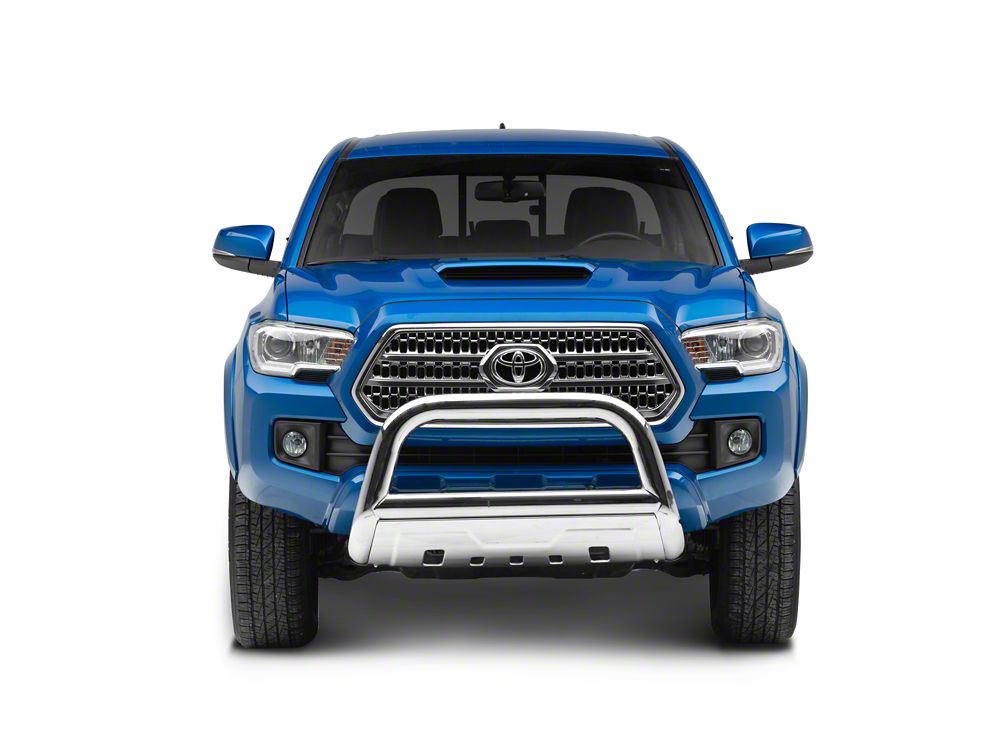 Barricade 3.50-Inch Oval Bull Bar with Skid Plate; Stainless Steel (16-23 Tacoma)