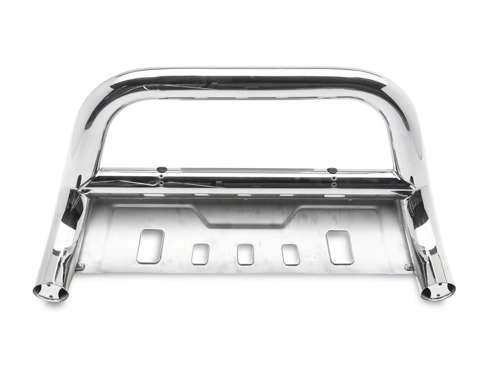 Barricade 3.50-Inch Oval Bull Bar with Skid Plate; Stainless Steel (16-23 Tacoma)