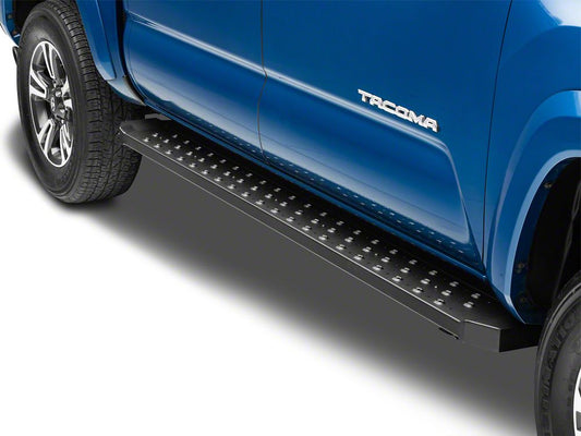 Barricade Rattler Steel Running Boards; Black (05-23 Tacoma Double Cab)