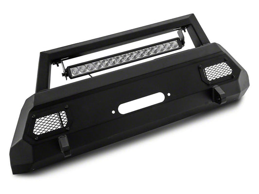 Barricade HD Stubby Front Bumper with Winch Mount and 20-Inch Single Row LED Light Bar (12-15 Tacoma)