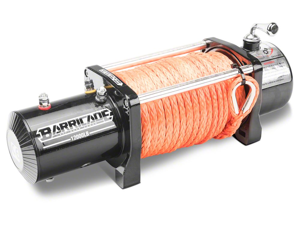 Barricade 12,000 lb. Winch with Synthetic Rope (Universal; Some Adaptation May Be Required)