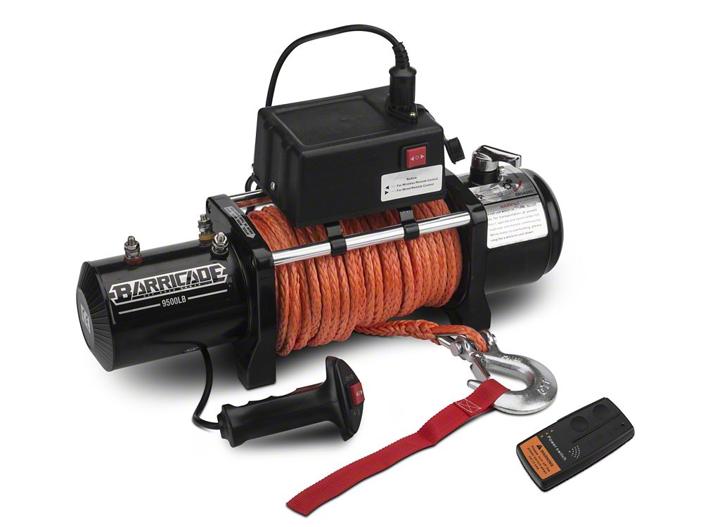 Barricade 9,500 lb. Winch with Synthetic Rope and Wireless Control (Universal; Some Adaptation May Be Required)