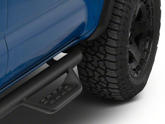 Barricade Tubular Drop Steps; Fine Textured Black (05-23 Tacoma Double Cab)