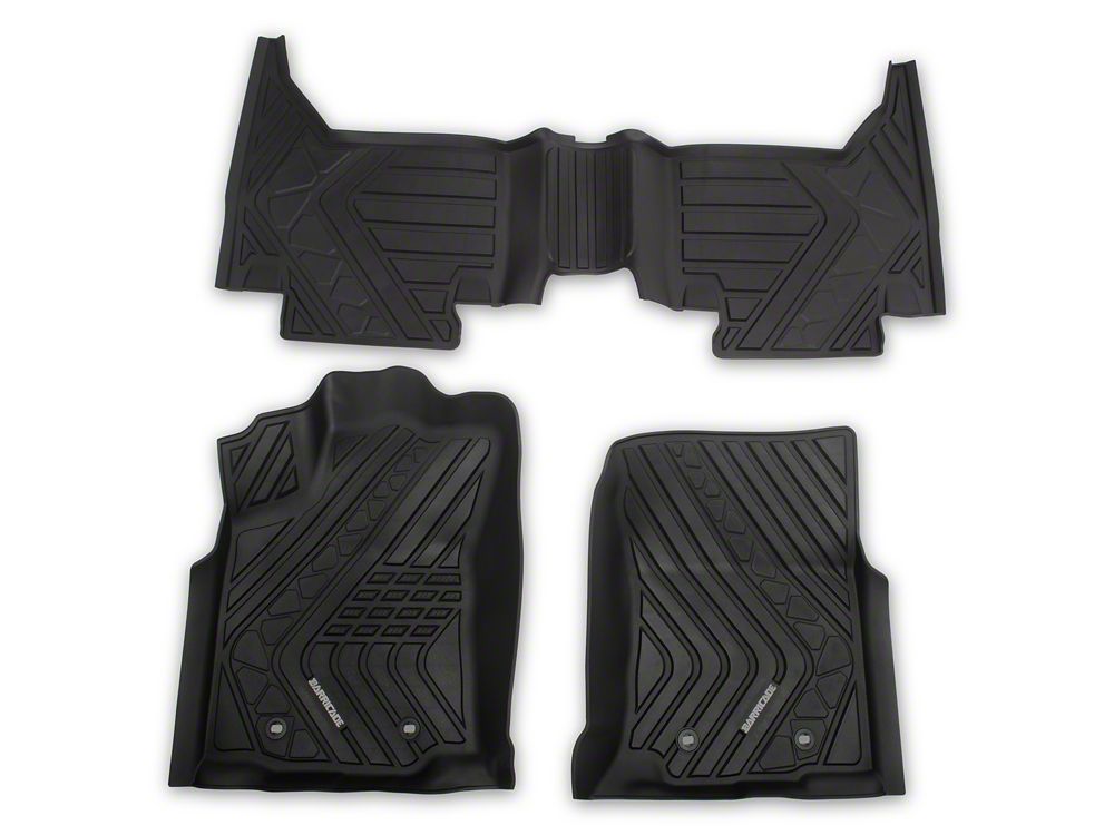 Barricade Custom Fit All-Weather Front and Rear Floor Liners; Black (16-23 Tacoma Double Cab)