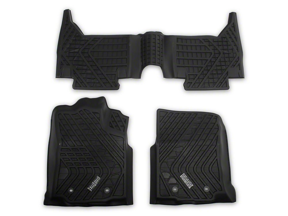 Barricade Custom Fit All-Weather Front and Rear Floor Liners; Black (16-23 Tacoma Double Cab)