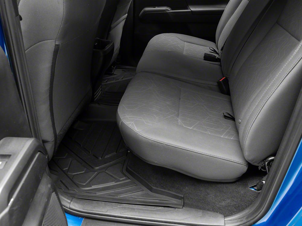 Barricade Custom Fit All-Weather Front and Rear Floor Liners; Black (16-23 Tacoma Double Cab)