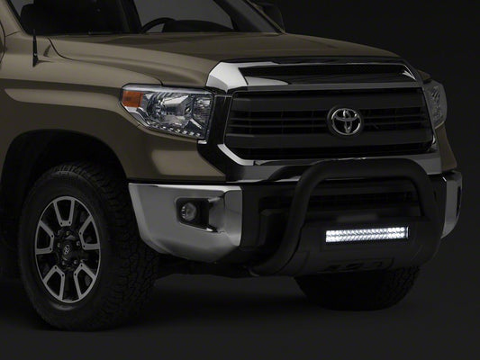 Barricade 3.50-Inch Bull Bar with Skid Plate and 20-Inch LED Light Bar; Textured Black (07-21 Tundra)