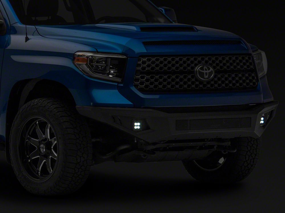 Barricade HD2 Front Bumper with LED Fog Lights; Textured Black (14-21 Tundra)