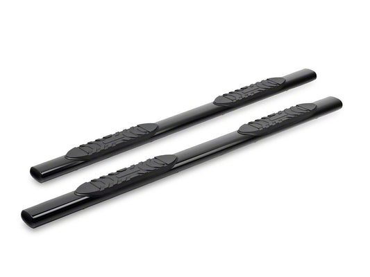 Barricade 5-Inch Oval Straight End Side Step Bars; Black (22-25 Tundra CrewMax)