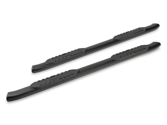 Barricade 5-Inch Oval Bent End Side Step Bars; Textured Black (22-25 Tundra CrewMax)