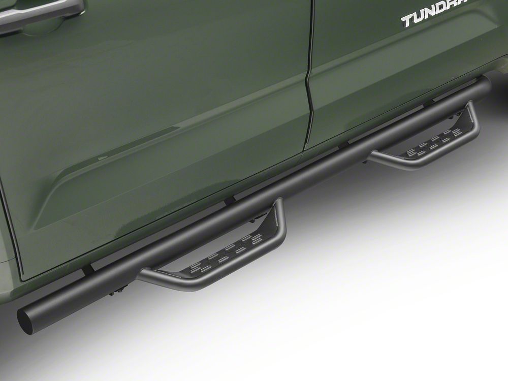 Barricade Tubular Drop Steps; Fine Textured Black Finish (22-25 Tundra CrewMax)