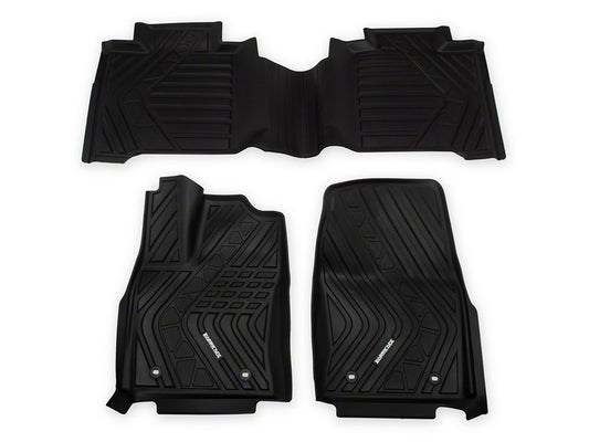 Barricade Custom Fit All-Weather Front and Rear Floor Liners; Black (22-25 Tundra CrewMax)