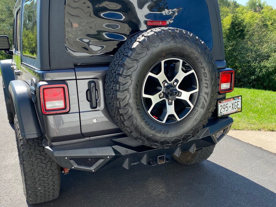 Barricade X-Series Rear Bumper; Black Inserts (18-25 Jeep Wrangler JL)