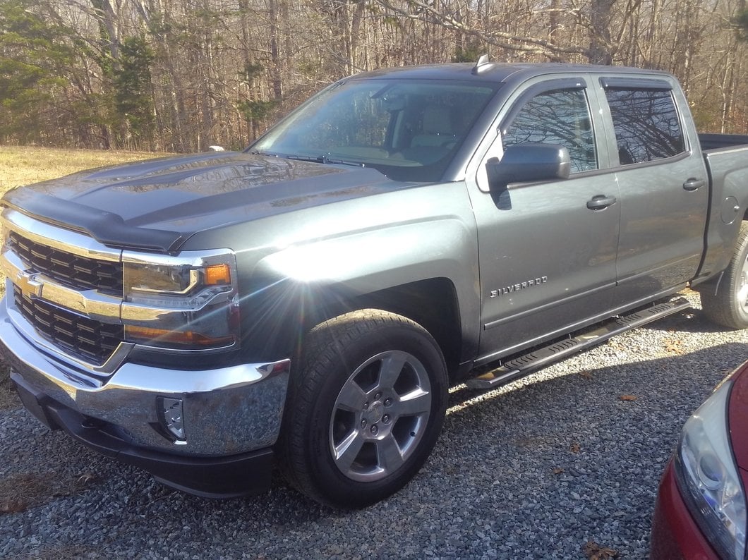 Barricade 4-Inch Flat Oval Running Boards; Stainless Steel (14-18 Silverado 1500 Crew Cab)