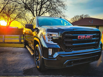 Barricade Saber 5-Inch Aluminum Side Step Bars; Black Cover Plates (19-25 Sierra 1500 Double Cab)
