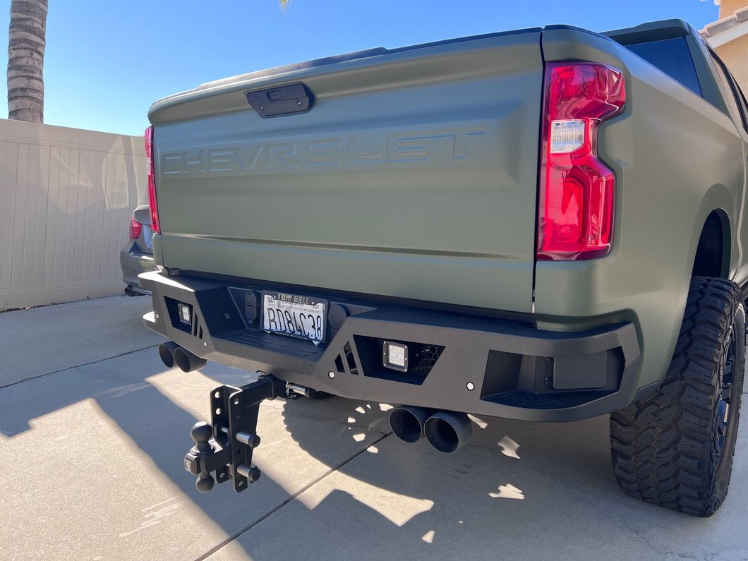 Barricade HD Rear Bumper with LED Fog Lights (19-25 Silverado 1500)