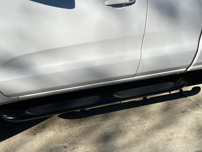Barricade 4-Inch Oval Bent End Side Step Bars; Black (19-23 Ranger SuperCab)