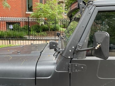 Barricade Quick Release Rectangular Mirrors; Textured Black (97-06 Jeep Wrangler TJ)