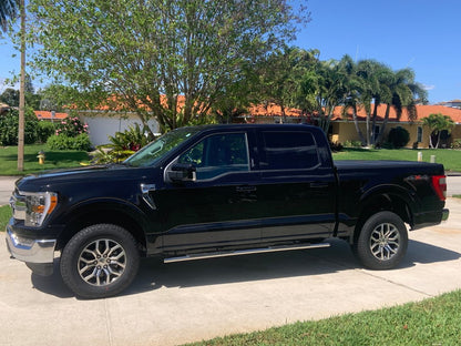 Barricade 4-Inch Flat Oval Running Boards; Stainless Steel (15-25 F-150 SuperCrew)