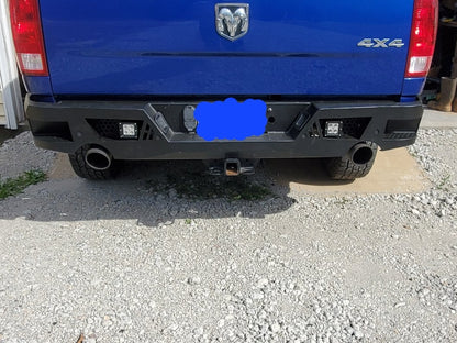 Barricade Extreme HD Rear Bumper with LED Spot Lights; Textured Black (10-24 RAM 2500)