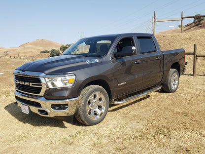 Barricade 4-Inch Oval Bent End Side Step Bars; Stainless Steel (19-25 RAM 1500 Crew Cab)