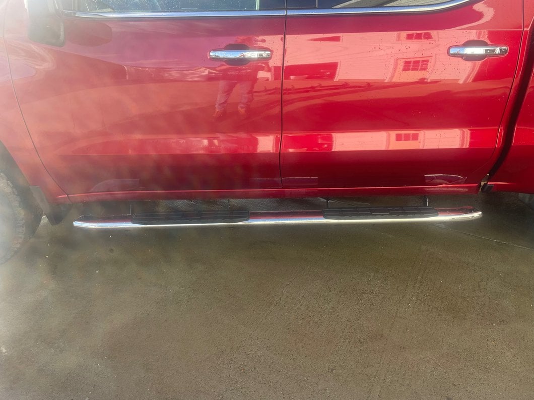 Barricade PNC Side Step Bars; Stainless Steel (19-25 Silverado 1500 Crew Cab)
