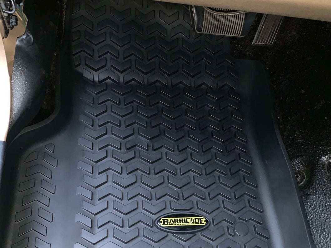 Barricade Front, Rear and Cargo Floor Mats; Black (97-06 Jeep Wrangler TJ)