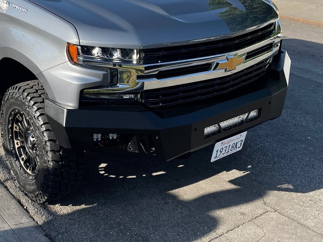 Barricade HD Front Bumper with LED Fog Lights, Spot Lights and 20-Inch LED Light Bar (19-21 Silverado 1500)