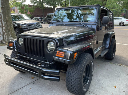 Barricade Double Tubular Front Bumper; Gloss Black (87-06 Jeep Wrangler YJ & TJ)