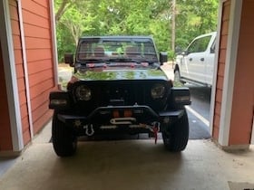 Barricade Trail Force HD Front Bumper with LED Lights and 9,500 lb. Winch (20-25 Jeep Gladiator JT)