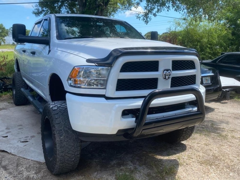 Barricade 3.50-Inch Oval Bull Bar with Skid Plate; Black (10-18 RAM 2500)