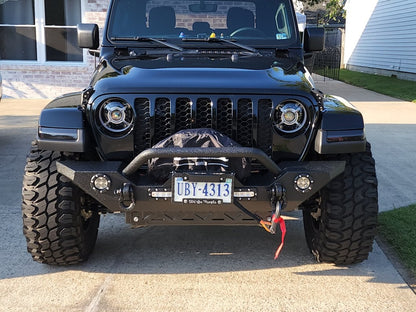 Barricade Trail Force HD Front Bumper with LED Lights and 9,500 lb. Winch (20-25 Jeep Gladiator JT)