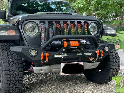 Barricade Trail Force HD Front Bumper with LED Lights and 9,500 lb. Winch (20-25 Jeep Gladiator JT)
