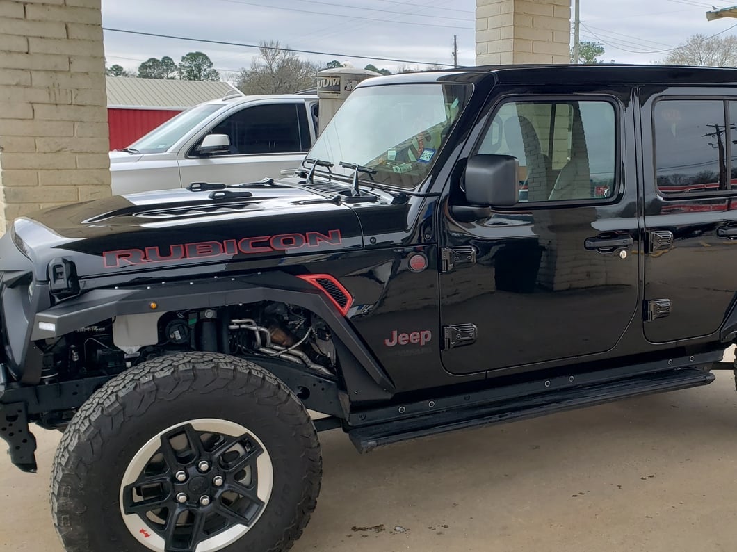 Barricade X-Series Fender Flares with LED DRL and Marker Lights; Black Inserts (18-25 Jeep Wrangler JL)
